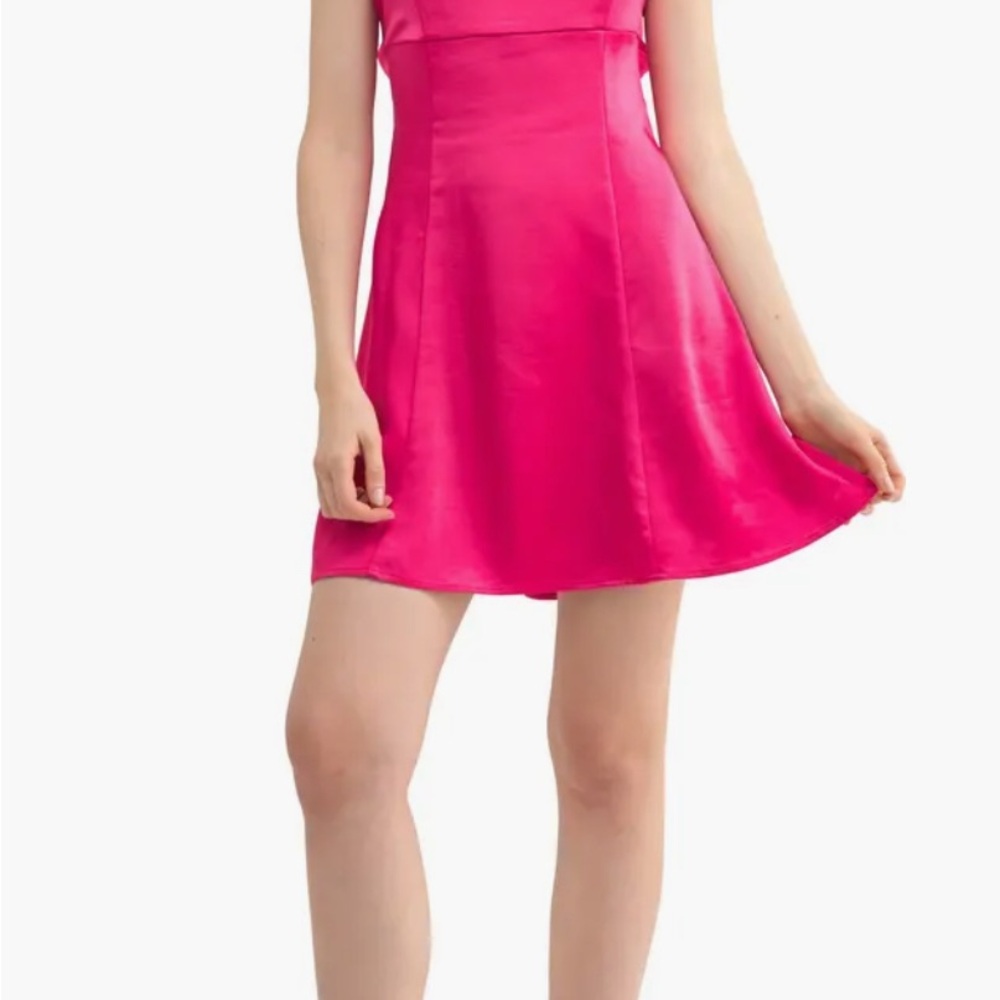 Lush Vibrant Pink Mini Dress